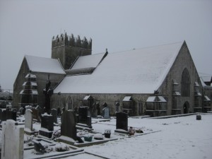 Holycross Abbey during the snow