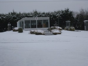 Padre Pio Garden during the snow last year