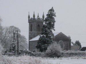 Protestant Church during the snow