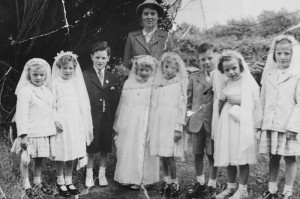 Gertie's Crowley's First Holy Communion Class 1953