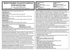 19th February 2017 parish newsletter